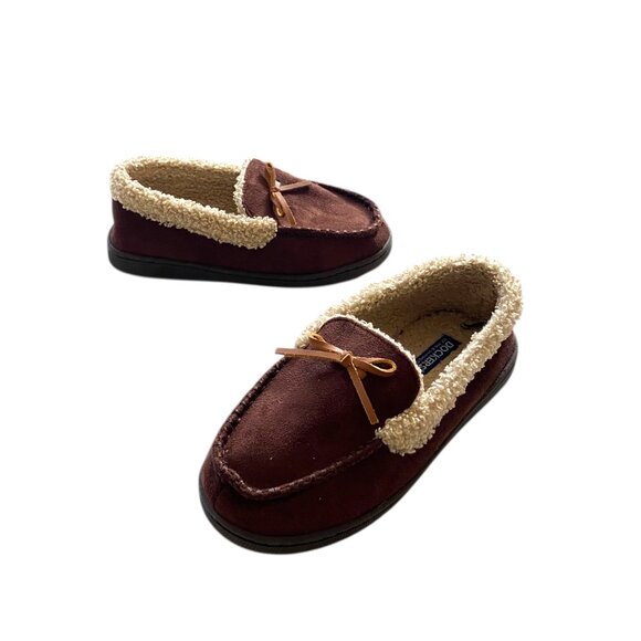 Dockers Other - Dockers Boys Faux Suede Moccasin Slippers Brown  Size L (2-3) Casual Cozy Winter